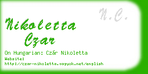 nikoletta czar business card