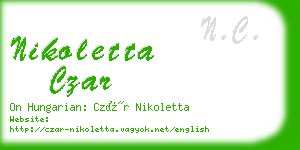nikoletta czar business card